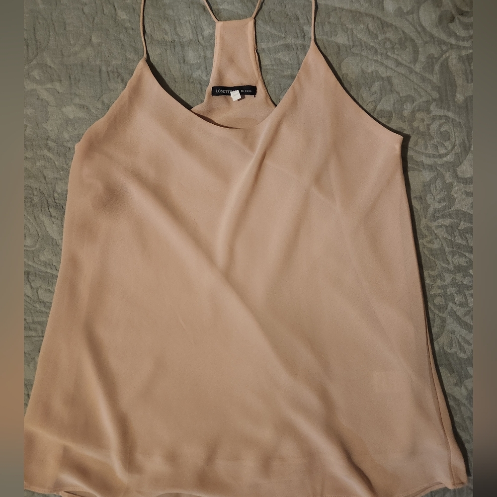 BE COOL Tan Asymmetrical Backless Camisole Top